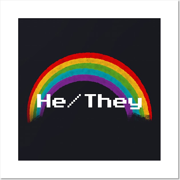 Rainbow Pronouns - He/They Wall Art by FindChaos